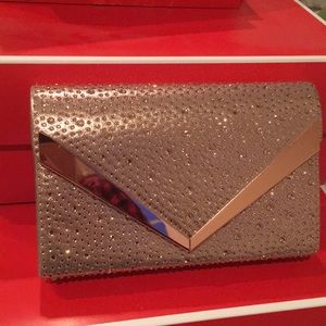 Rose gold rhinestone handbag